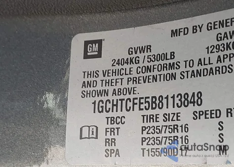 2011 Chevrolet Colorado Lt z USA, uszkodzony, nr VIN 1GCHTCFE5B8113848